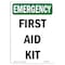 Signmission Safety Sign, OSHA EMERGENCY, 10" Height, First Aid Kit, Portrait, OS-EM-D-V-10490 OS-EM-D-710-V-10490 - alternate 1